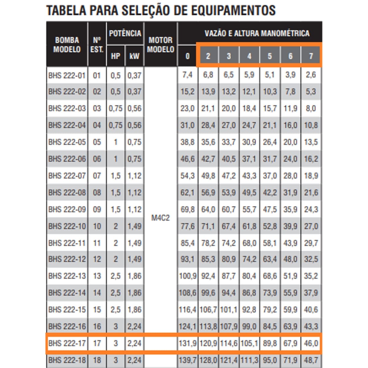 Bomba Submersa Ebara BHS 232-17 5 CV Trifásica 380V - Imagem 2